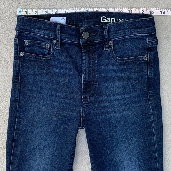 Gap 1969 High Rise Resolution Skinny Flare Jeans Sz27 - Picture 11 of 16